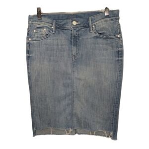 Mother Denim Skirt Women Size 29 Blue The Peg Step Fray After All These Years